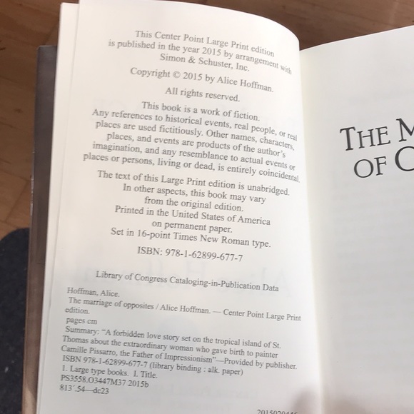 “The marriage of opposites“ A novel by Alice Hoffman - Picture 12 of 16
